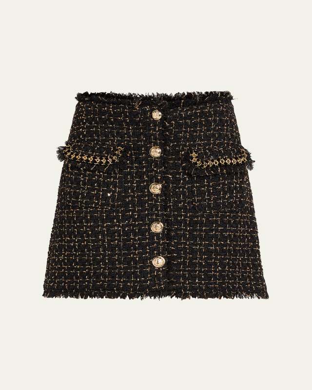 Bess Wool-Blend Tweed Mini Skirt